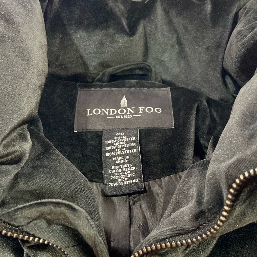 London Fog Velvet Puffer Jacket NWOT